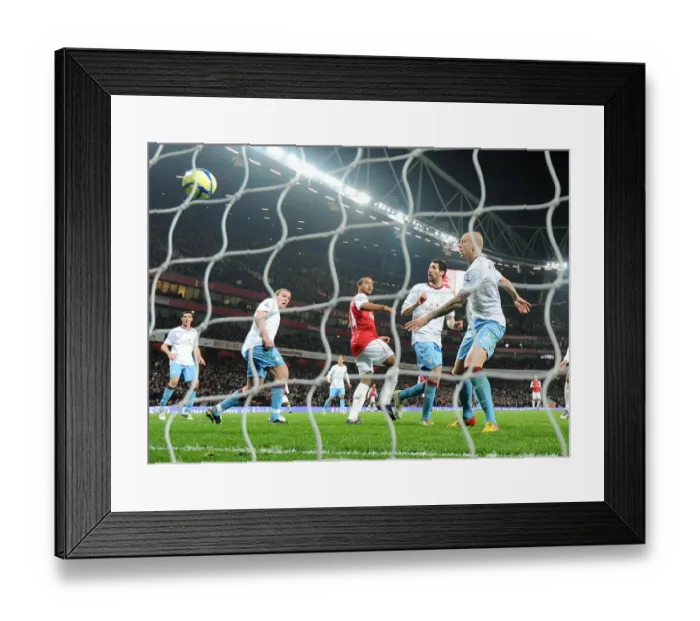 Framed Print : Theo Walcott's Controversial FA Cup Goal: Arsenal vs. Aston Villa (2012)