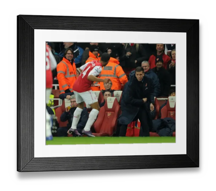 Framed Print : Theo Walcott's Brace: Arsenal's FA Cup Triumph over Aston Villa (2011-12) - Wojciech Szczesny's Emotional Celebration
