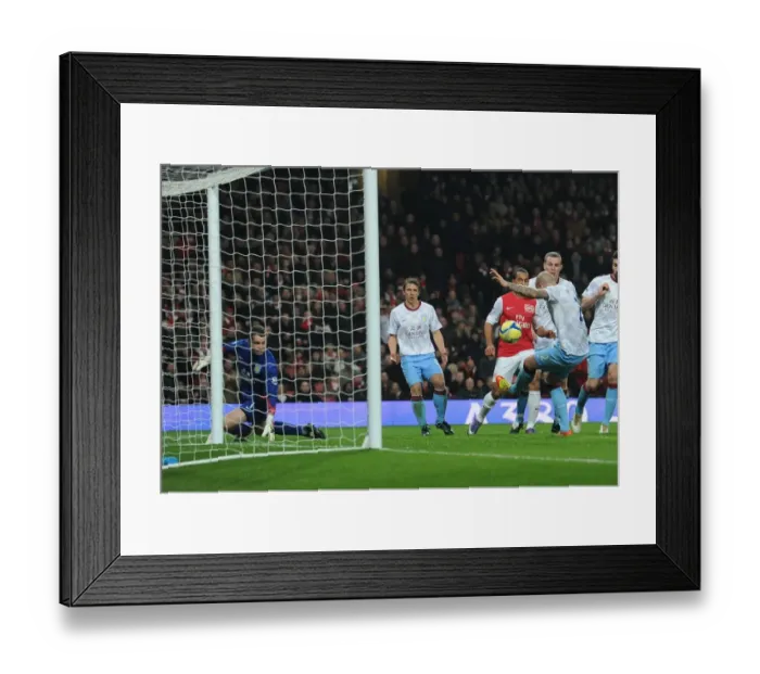 Framed Print : Arsenal's Theo Walcott Scores Second Goal Against Aston Villa in FA Cup (2011-12) - Alan Hutton's Deflection Framed Print : Arsenal's Theo Walcott Scores Second Goal Against Aston Villa in FA Cup (2011-12) - Alan Hutton's Deflection