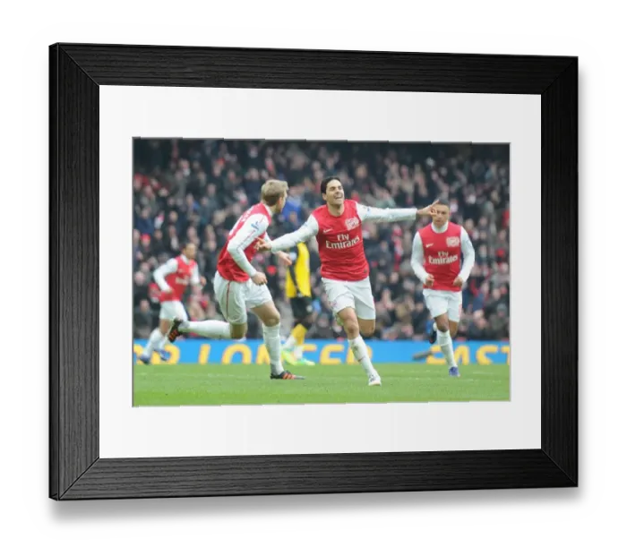 Framed Print : Five-Goal Thriller: Mikel Arteta's Unforgettable Performance in Arsenal's Rout of Blackburn Rovers, 2012