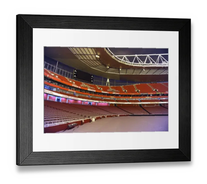 Framed Print : Winter's Embrace: Arsenal's Emirates Stadium Transformed by Snow