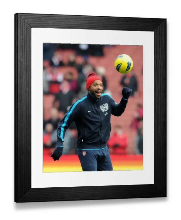 Framed Print : Thierry Henry's Pre-Match Routine: Arsenal vs. Blackburn Rovers, Premier League, 2011-12