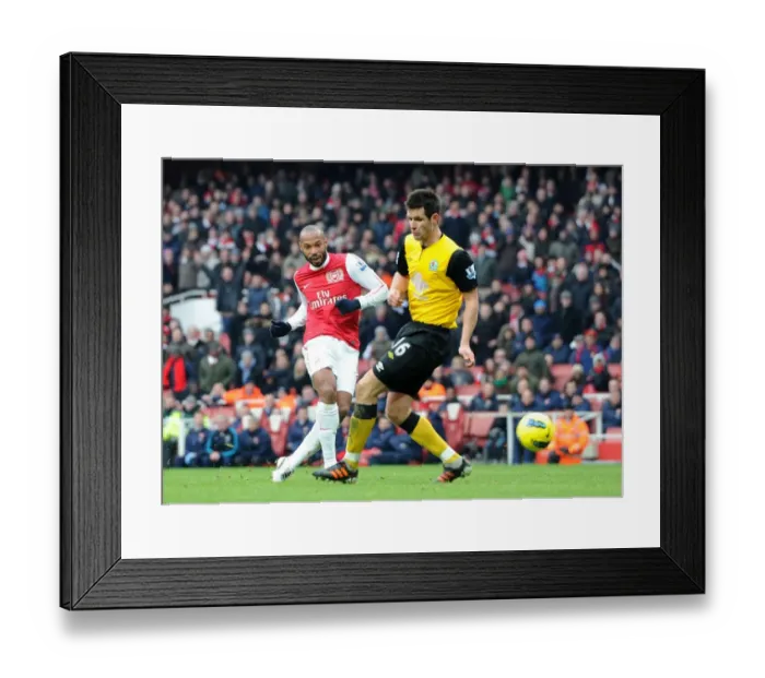 Framed Print : Thierry Henry Scores Arsenal's Seventh Goal Past Scott Dann (2012): Arsenal v Blackburn Rovers