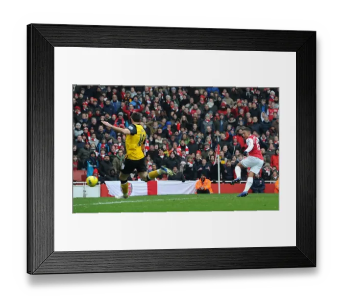 Framed Print : Alex Oxlade-Chamberlain Scores Third Goal Against Blackburn Rovers, Arsenal vs. Premier League 2012
