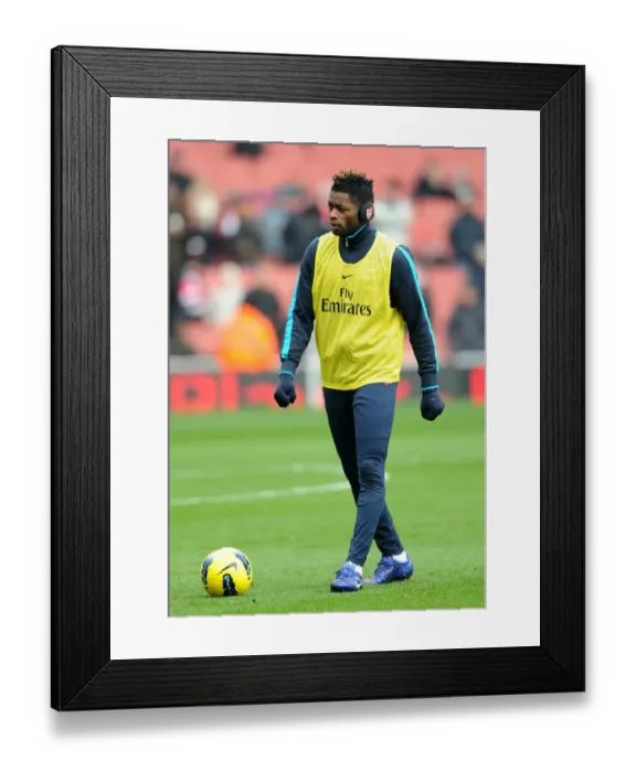 Framed Print : Alex Song Preparing for Arsenal's 7-1 Victory over Blackburn Rovers