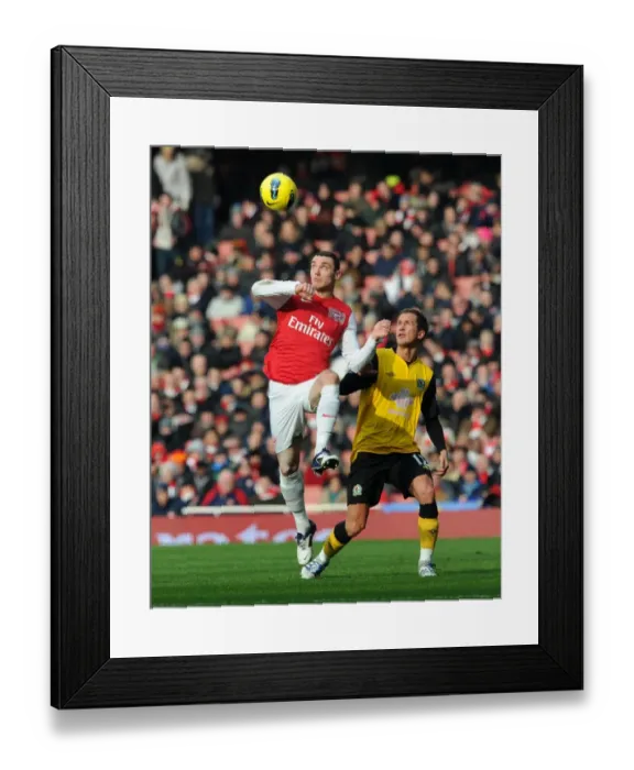 Framed Print : Thomas Vermaelen (Arsenal) Morten Gamst Pedersen (Rovers). Arsenal 7: 1 Blackburn Rovers