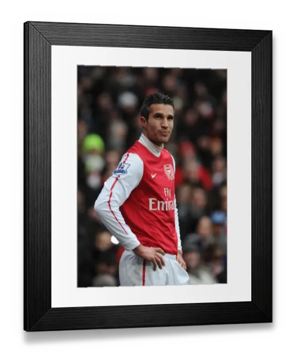 Framed Print : Robin van Persie: In Action for Arsenal Against Blackburn Rovers, Premier League 2011-12