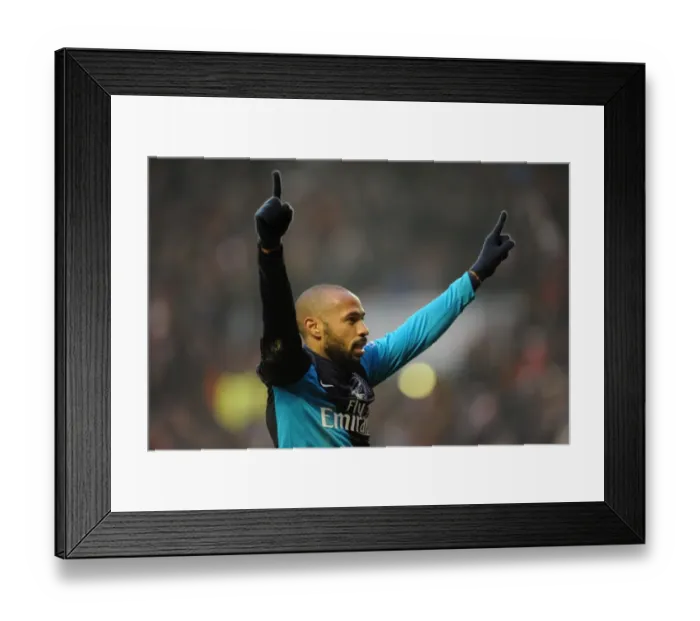 Framed Print : Thierry Henry's Celebration: Arsenal Secures Victory Over Sunderland in Premier League (11 / 2 / 12)