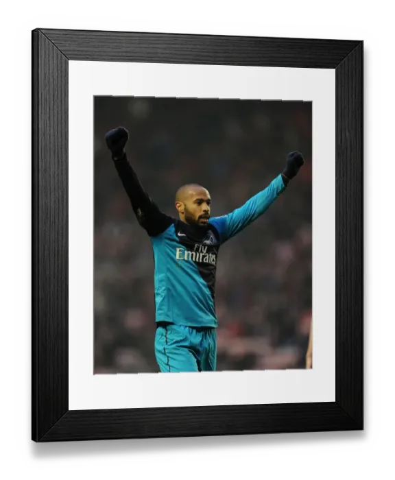 Framed Print : Thierry Henry's Euphoric Victory: Arsenal's Triumph Over Sunderland in the Premier League (11 / 2 / 12)