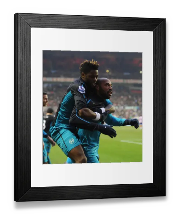 Framed Print : Thierry Henry and Alex Song Celebrate Arsenal's Win: Sunderland 1 - 2 Arsenal (Premier League, 2012)