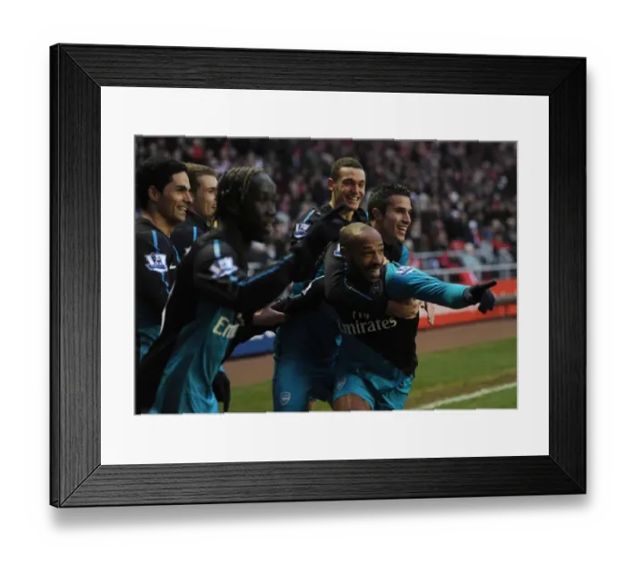 Framed Print : Unforgettable Moment: Henry and van Persie's Euphoric Celebration After Arsenal's Victory Over Sunderland (11 / 2 / 12) Framed Print : Unforgettable Moment: Henry and van Persie's Euphoric Celebration After Arsenal's Victory Over Sunderland (11 / 2 / 12)