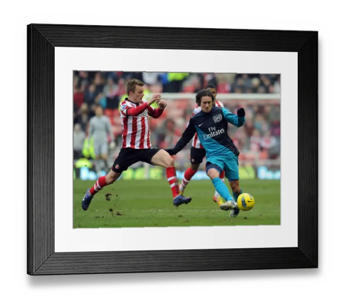 Framed Print : Tomas Rosicky Scores the Winning Goal: Arsenal's 2:1 Victory over Sunderland in the Premier League, Stadium of Light (11 / 2 / 12)