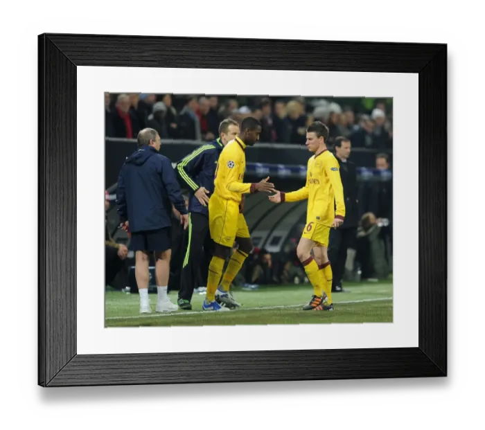 Framed Print : Arsenal's Johan Djourou Replaces Injured Koscielny Against AC Milan in UEFA Champions League Framed Print : Arsenal's Johan Djourou Replaces Injured Koscielny Against AC Milan in UEFA Champions League