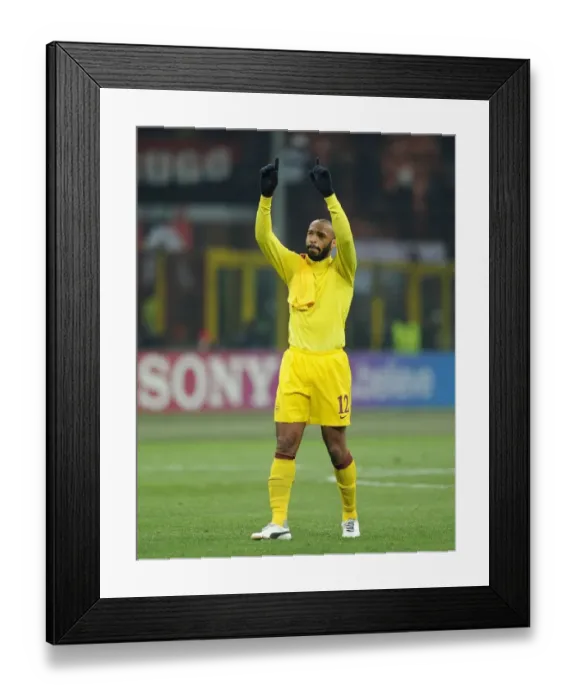 Framed Print : Thierry Henry's Emotional Salute: Arsenal's Champions League Battle at San Siro, Milan (2012)