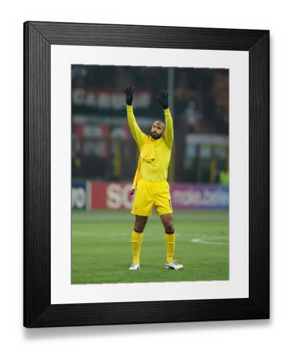 Framed Print : Thierry Henry's Emotional Salute: Arsenal's Champions League Battle at San Siro (2012)
