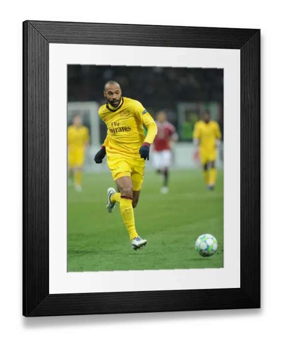 Framed Print : Thierry Henry in Action: Arsenal vs. AC Milan, UEFA Champions League 2012