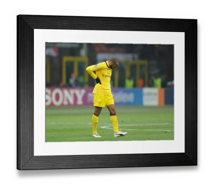 Framed Print : Thierry Henry's Emotional Final Whistle: AC Milan vs. Arsenal, UEFA Champions League 2012
