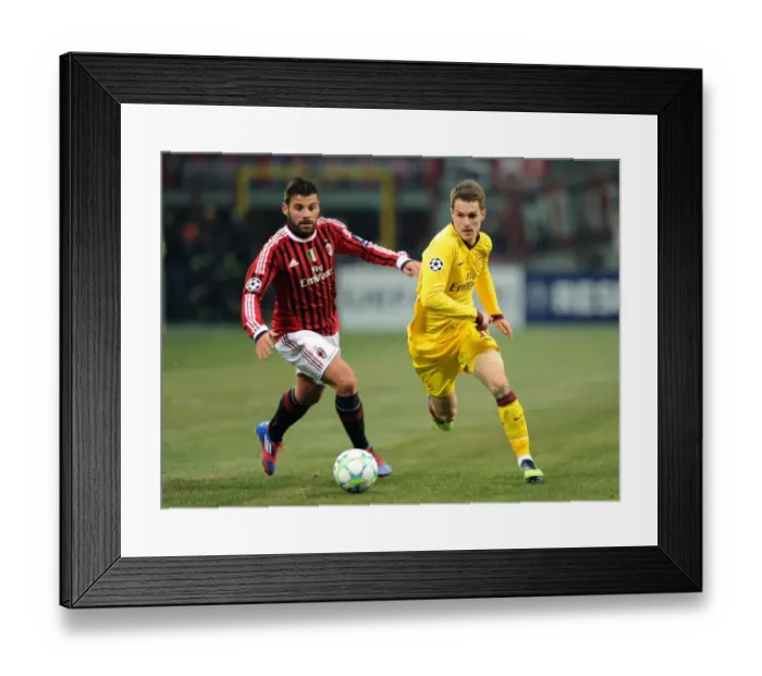 Framed Print : Clash of Midfield Titans: Ramsey vs. Nocerino - AC Milan vs. Arsenal, UEFA Champions League 2012 Framed Print : Clash of Midfield Titans: Ramsey vs. Nocerino - AC Milan vs. Arsenal, UEFA Champions League 2012
