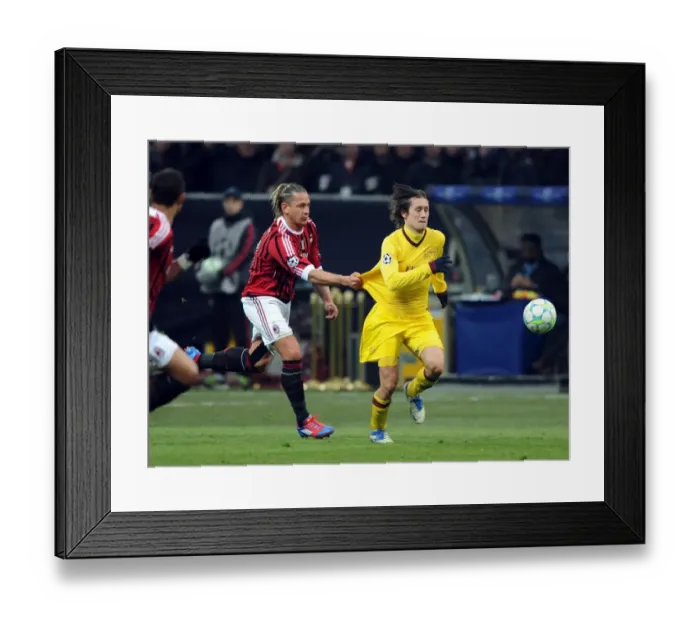 Framed Print : Clash of Titans: Rosicky vs Mexes - AC Milan vs Arsenal FC, UEFA Champions League 2012