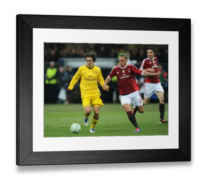 Framed Print : Clash of Titans: Rosicky vs. Mexes - Arsenal vs. AC Milan, UEFA Champions League 2012