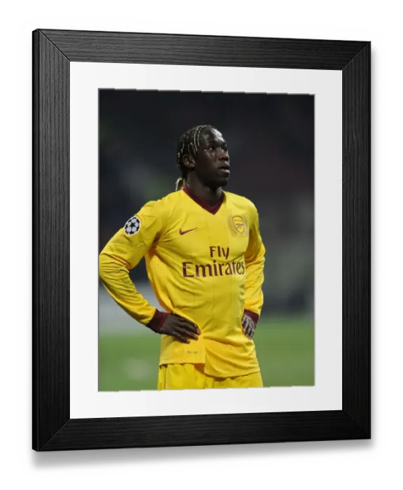 Framed Print : Bacary Sagna in Action: Arsenal vs AC Milan, UEFA Champions League 2011-12