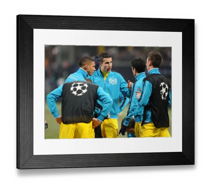 Framed Print : Robin van Persie Rallies Arsenal: United Front Before AC Milan Showdown, UEFA Champions League 2011-12