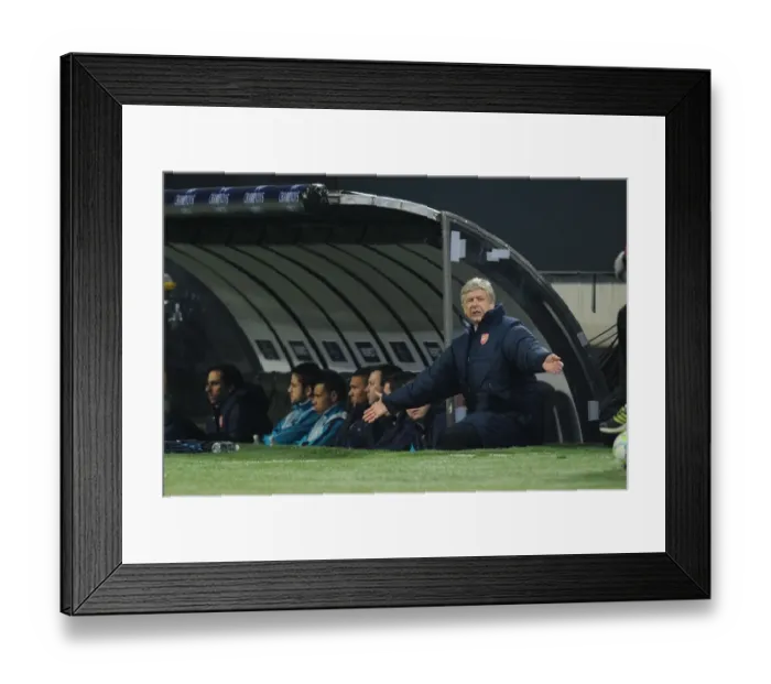 Framed Print : Arsene Wenger Leads Arsenal in UEFA Champions League Clash against AC Milan, 2011-12 Framed Print : Arsene Wenger Leads Arsenal in UEFA Champions League Clash against AC Milan, 2011-12