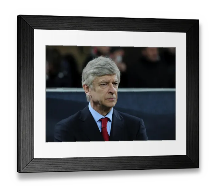 Framed Print : Arsene Wenger the Arsenal Manager. AC Milan 4: 0 Arsenal. UEFA Champions League