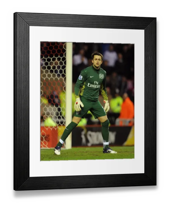 Framed Print : Lukas Fabianski Focused: Arsenal's Goalkeeper in FA Cup Fifth Round Action against Sunderland