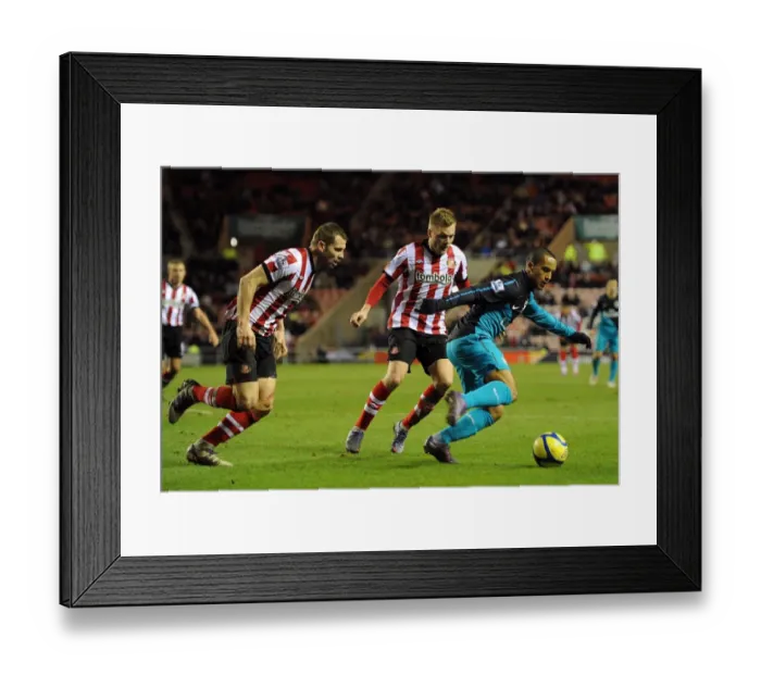 Framed Print : Clash at the Stadium of Light: Walcott vs Larsson and Bardsley in the FA Cup Battle between Sunderland and Arsenal