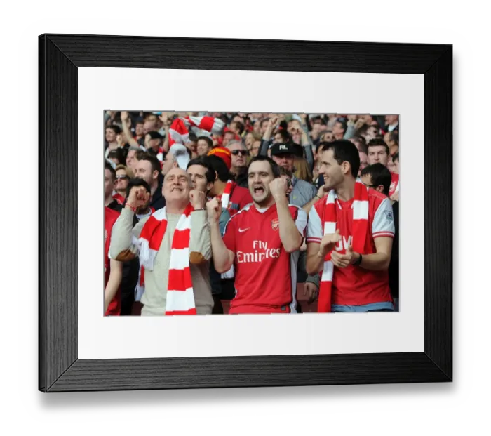 Framed Print : Arsenal Fans Euphoric Goal Celebration: Beating Tottenham in the Premier League Framed Print : Arsenal Fans Euphoric Goal Celebration: Beating Tottenham in the Premier League