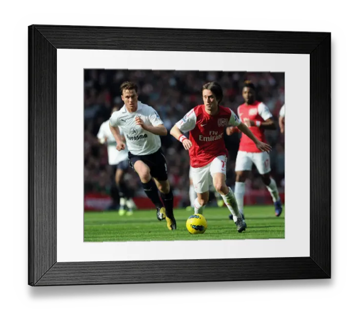 Framed Print : Arsenal vs. Tottenham: Rosicky vs. Parker Clash in the 2011-12 Premier League