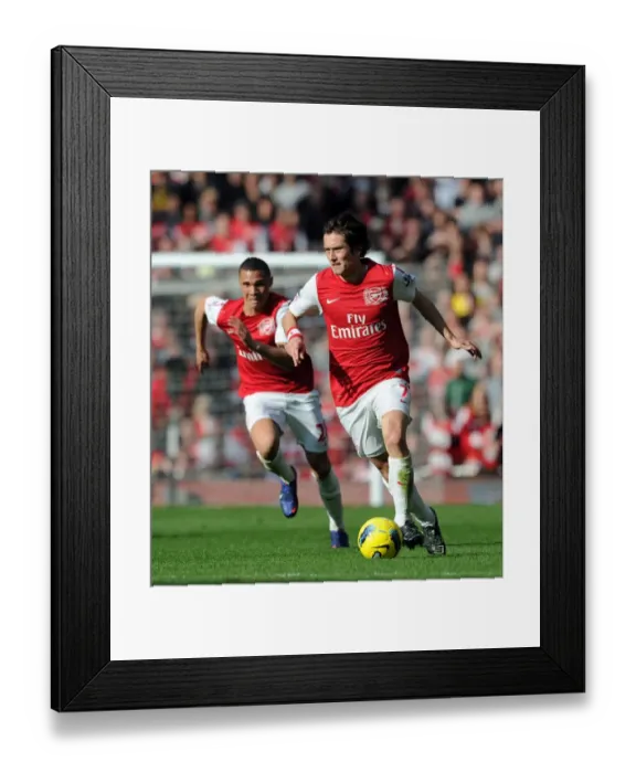 Framed Print : Arsenal vs. Tottenham: Rosicky and Gibbs in Action during the Intense 2011-12 Premier League Clash Framed Print : Arsenal vs. Tottenham: Rosicky and Gibbs in Action during the Intense 2011-12 Premier League Clash