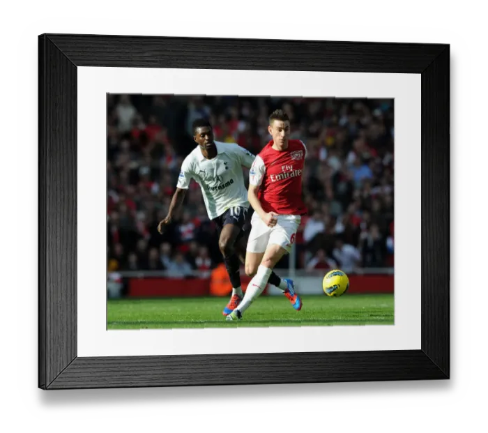 Framed Print : Arsenal vs. Tottenham: Koscielny vs. Adebayor Clash in the 2011-12 Premier League