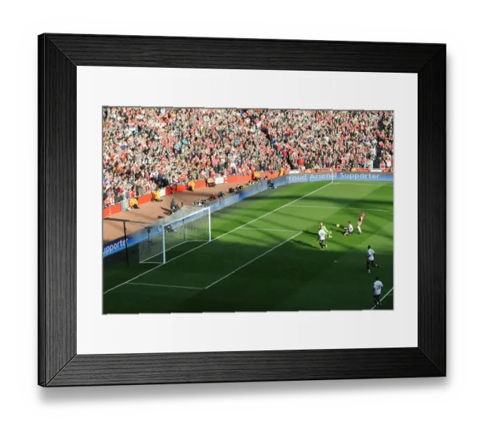 Framed Print : Theo Walcott Scores First Arsenal Goal Against Tottenham (2011-12)