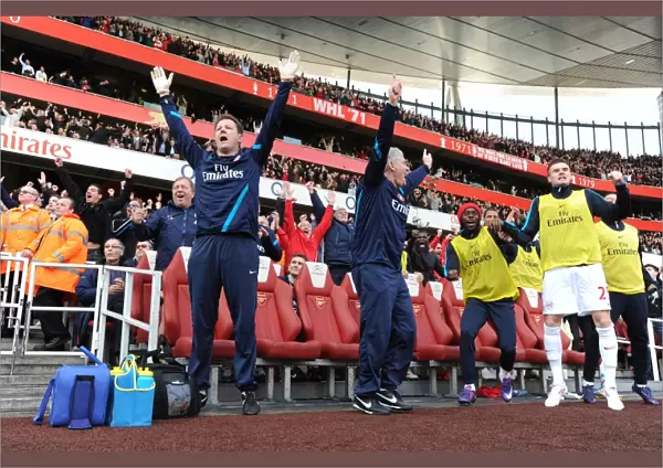 Arsenal Celebrate Second Goal Against Tottenham in 2011-12 Premier League