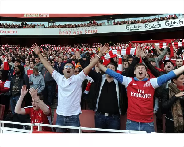 Arsenal Fans Celebrate Derby Victory: Arsenal vs. Tottenham, Premier League 2011-12