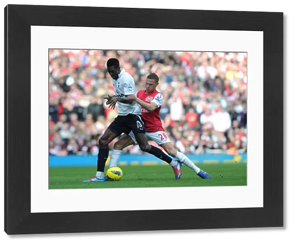 Arsenal vs. Tottenham: Intense Battle - Kieran Gibbs Tackles Emmanuel Adebayor (2011-12)