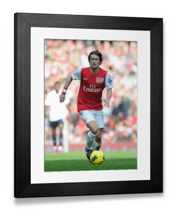 Framed Print : Arsenal's Rosicky Fights Bravely Against Tottenham in Intense Premier League Showdown (2011-12)