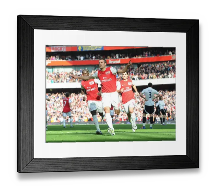 Framed Print : Robin van Persie's Double: Thrilling Arsenal Victory Over Tottenham Hotspur in the Premier League, 2012