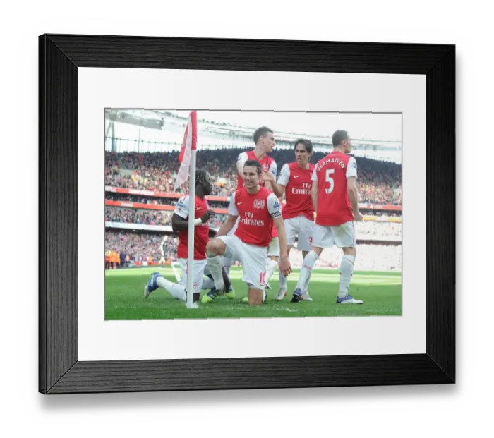 Framed Print : Arsenal's Robin van Persie Scores Second Goal Against Tottenham Hotspur in 2011-12 Premier League Match Framed Print : Arsenal's Robin van Persie Scores Second Goal Against Tottenham Hotspur in 2011-12 Premier League Match