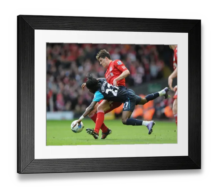 Framed Print : Gervinho Fouls by Martin Kelly: Intense Rivalry in Liverpool vs. Arsenal (2011-12)