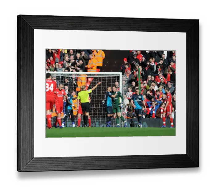 Framed Print : Arsenal's Szczesny Saves the Day: Liverpool vs Arsenal, Premier League 2011-12