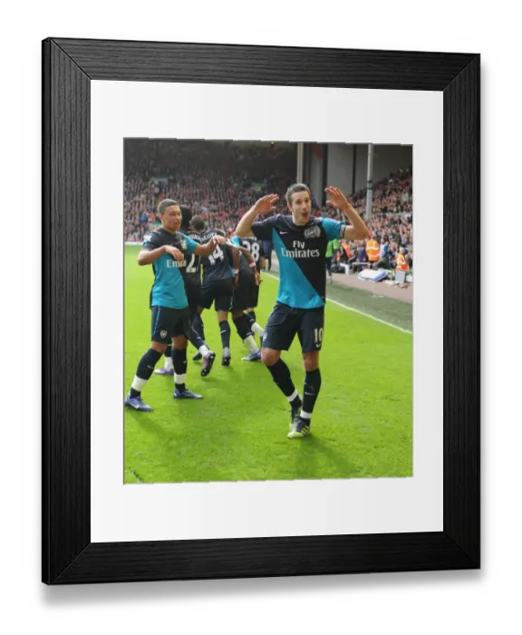 Framed Print : Robin van Persie's Stunning Goal: Arsenal's Victory Over Liverpool, Premier League 2011-12