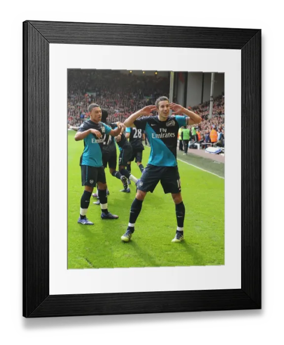 Framed Print : Robin van Persie's Brace: Liverpool vs. Arsenal, Premier League 2011-12