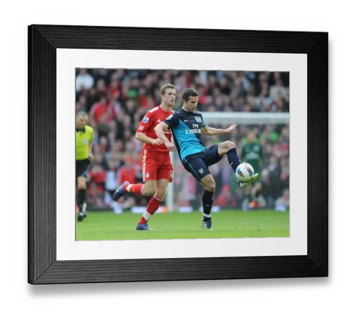Framed Print : Robin van Persie vs. Jordan Henderson: Intense Rivalry at Anfield - Liverpool vs. Arsenal, Premier League 2011-12 Framed Print : Robin van Persie vs. Jordan Henderson: Intense Rivalry at Anfield - Liverpool vs. Arsenal, Premier League 2011-12