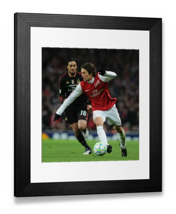 Framed Print : Arsenal's Rosicky Fights for Victory against AC Milan in 2012 Champions League