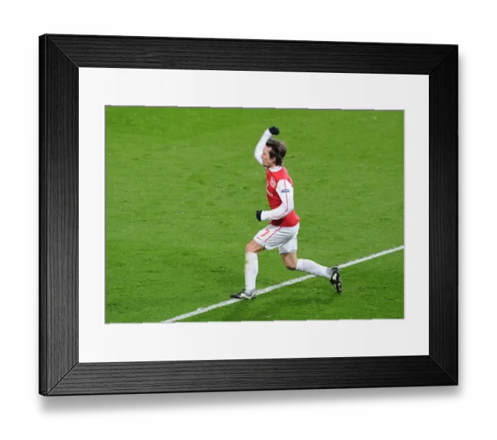 Framed Print : Arsenal's Upset Victory: Rosicky Scores Twice against AC Milan in Champions League (2011-12)
