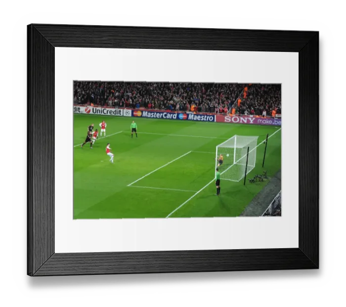 Framed Print : Robin van Persie Scores Dramatic Penalty Past Christian Abbiati: Arsenal's UEFA Champions League Triumph, 2012 Framed Print : Robin van Persie Scores Dramatic Penalty Past Christian Abbiati: Arsenal's UEFA Champions League Triumph, 2012