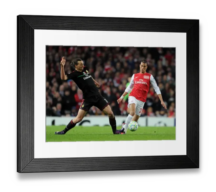 Framed Print : Chamakh's Hat-Trick: Arsenal Crushes AC Milan 3-0 in UEFA Champions League